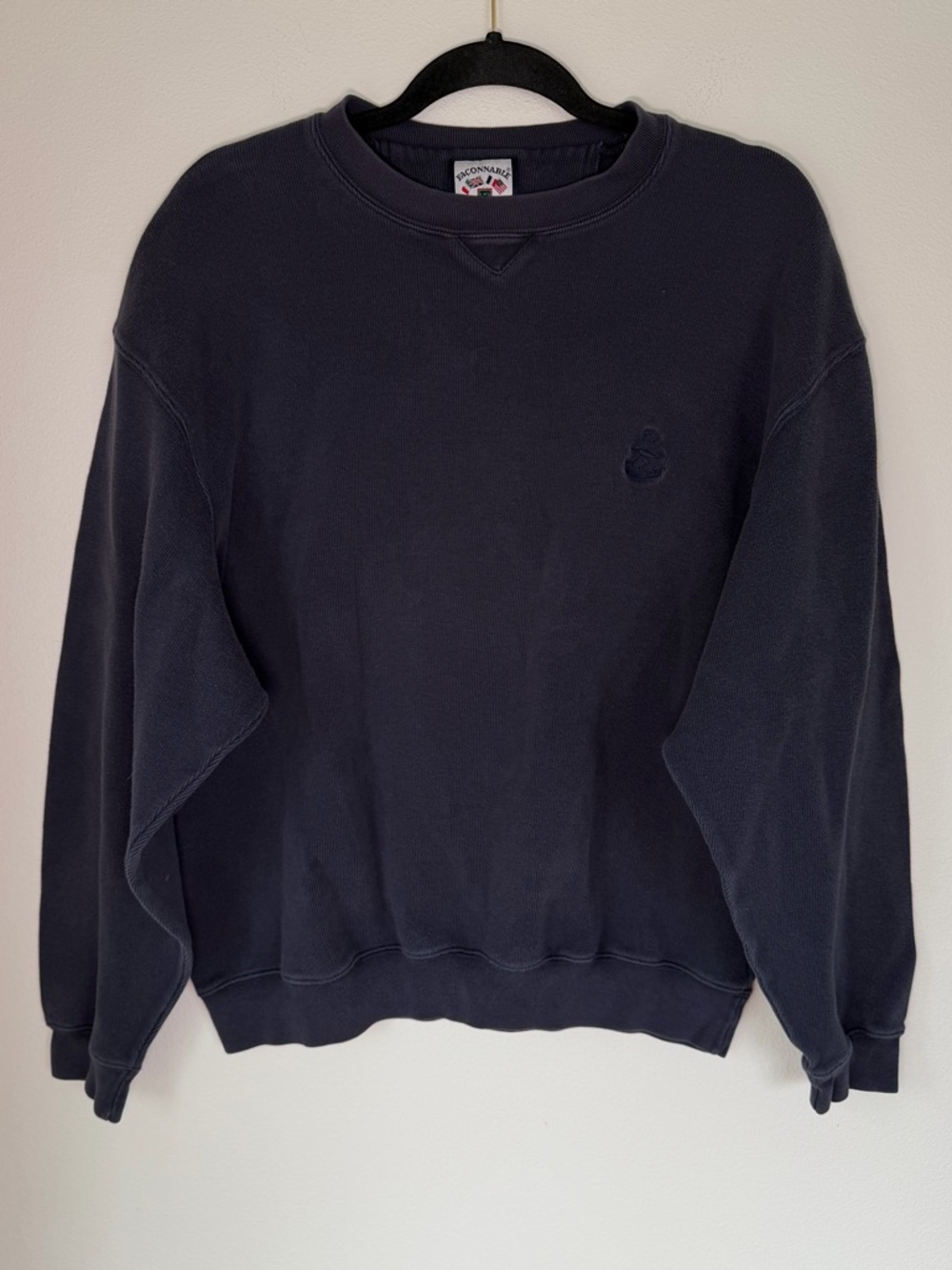 Faconnable Ribbed Crewneck Lightweight/Sweatshirt Long Sleeve Top Streetwear